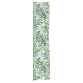 グリーントロピカルジャングルバナナツリーストレリツィア ショートテーブルランナー (正面)