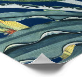 グリーントロピカルジャングルバナナツリーストレリツィア ポスター (角)