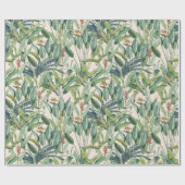 グリーントロピカルジャングルバナナツリーストレリツィア ラッピングペーパー (フラット)