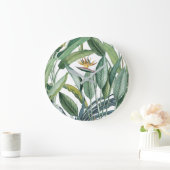 グリーントロピカルジャングルバナナツリーストレリツィア ラージ壁時計 (ホーム)