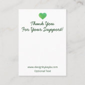 グリーントロピカルズ離れのネックレス&イヤリングディスプレイ 名刺 (裏面)