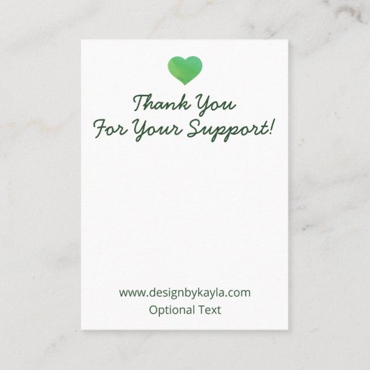 グリーントロピカルズ離れのネックレス&イヤリングディスプレイ 名刺 (裏面)