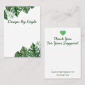 グリーントロピカルズ離れのネックレス&イヤリングディスプレイ 名刺 (正面/裏面)