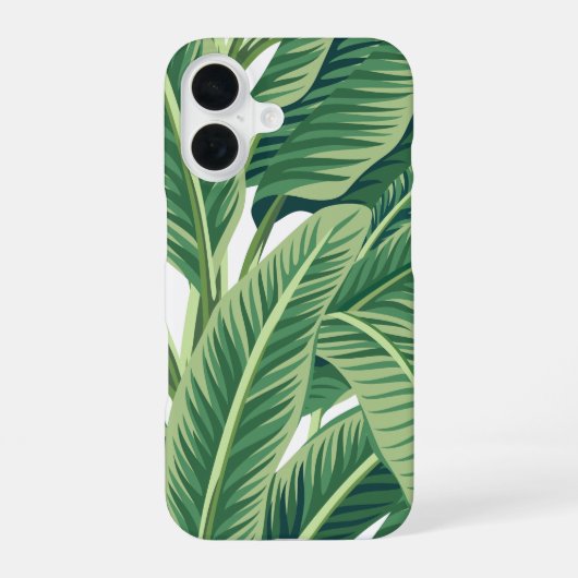 グリーントロピカルバナナ葉ナ iPhone 16ケース (裏面)