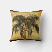 グリーントロピカルパームツリーハワイアンヴィンテージパームズ クッション (裏面)