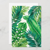 グリーントロピカルパームバナナモンステラ葉ズ 招待状 (正面/裏面)