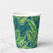 グリーントロピカルパームバナナモンステラ葉ズ 紙コップ (裏面)