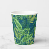 グリーントロピカルパームバナナモンステラ葉ズ 紙コップ (正面)