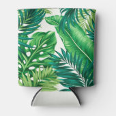 グリーントロピカルパームバナナモンステラ葉ズ 缶クーラー (正面)