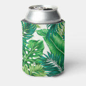 グリーントロピカルパームバナナモンステラ葉ズ 缶クーラー (缶裏面)