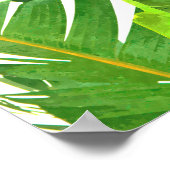 グリーントロピカルパームバナナ葉 ポスター (角)