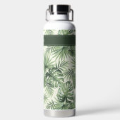 グリーントロピカルパーム葉のパターン ウォーターボトル (背面)