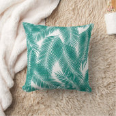 グリーントロピカルパーム葉のパターン クッション (ブランケット)