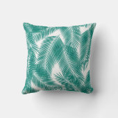 グリーントロピカルパーム葉のパターン クッション (裏面)