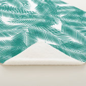 グリーントロピカルパーム葉のパターン シェルパブランケット (3/4)