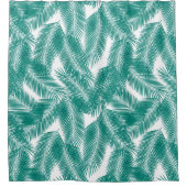 グリーントロピカルパーム葉のパターン シャワーカーテン (正面)