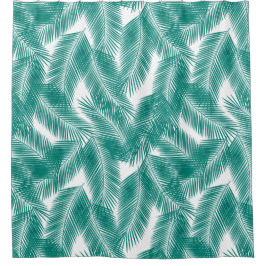グリーントロピカルパーム葉のパターン シャワーカーテン