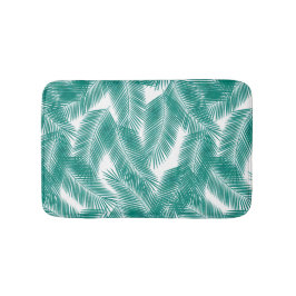 グリーントロピカルパーム葉のパターン バスマット