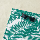 グリーントロピカルパーム葉のパターン ビーチタオル (インサイチュ)