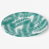 グリーントロピカルパーム葉のパターン ペーパープレート (アングル)