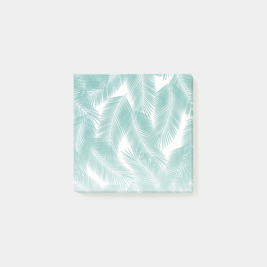 グリーントロピカルパーム葉のパターン ポストイット (正面)