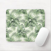 グリーントロピカルパーム葉のパターン マウスパッド (マウス)