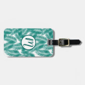 グリーントロピカルパーム葉のパターン ラゲッジタグ (正面横)