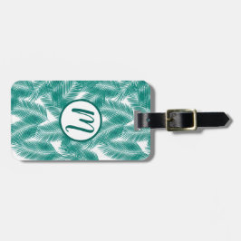 グリーントロピカルパーム葉のパターン ラゲッジタグ