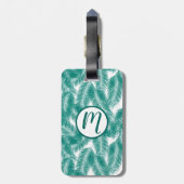 グリーントロピカルパーム葉のパターン ラゲッジタグ (裏面縦)