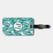 グリーントロピカルパーム葉のパターン ラゲッジタグ (裏面横)