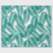 グリーントロピカルパーム葉のパターン ラッピングペーパー (フラット)