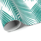 グリーントロピカルパーム葉のパターン ラッピングペーパー (ロールコーナー)