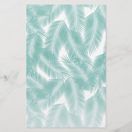 グリーントロピカルパーム葉のパターン 便箋 (正面)
