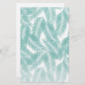 グリーントロピカルパーム葉のパターン 便箋 (正面/裏面)