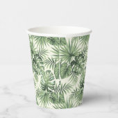 グリーントロピカルパーム葉のパターン 紙コップ (右)