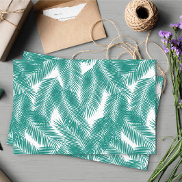 グリーントロピカルパーム葉のパターン 薄葉紙