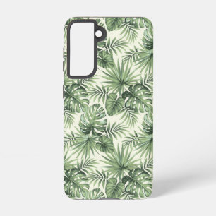 グリーントロピカルパーム葉のパターン SAMSUNG GALAXY S21ケース