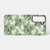 グリーントロピカルパーム葉のパターン SAMSUNG GALAXYケース (裏面横)
