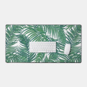グリーントロピカルパーム葉 デスクマット (キーボード&マウス)