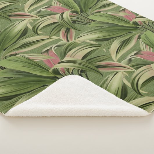 グリーントロピカルパーム シェルパブランケット (3/4)