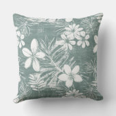 グリーントロピカルフラワーズ装飾用クッション クッション (裏面)