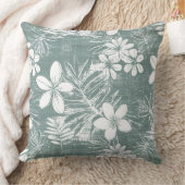 グリーントロピカルフラワーズ装飾用クッション クッション (ブランケット)