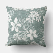 グリーントロピカルフラワーズ装飾用クッション クッション (正面)