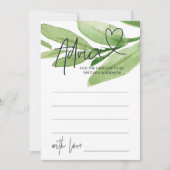 グリーントロピカルベビーシャワーアドバイスゲームカード 招待状 (正面)