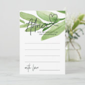 グリーントロピカルベビーシャワーアドバイスゲームカード 招待状 (スタンド正面)