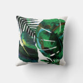 グリーントロピカルモンステラ葉ファーン クッション (裏面)