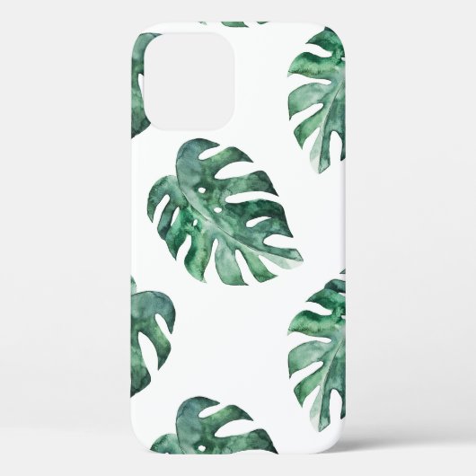 グリーントロピカルリーフウォーターカラーパターン Case-Mate iPhoneケース (裏面)