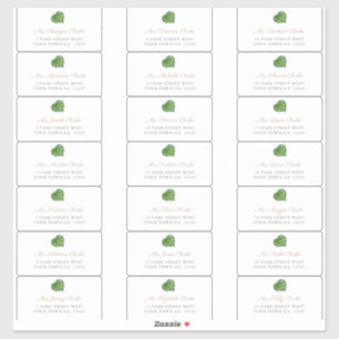 グリーントロピカルリーフゲストエンベロープ住所 シール