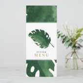 グリーントロピカルリーフディナーメニュー 招待状 (スタンド正面)