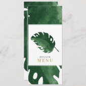 グリーントロピカルリーフディナーメニュー 招待状 (正面/裏面)